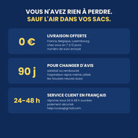 Livraison offerte, 90 jours pour changer d'avis, service client en français