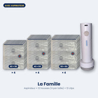 Pack La Famille : aspirateur NovaPower + 12 housses, 4 par taille